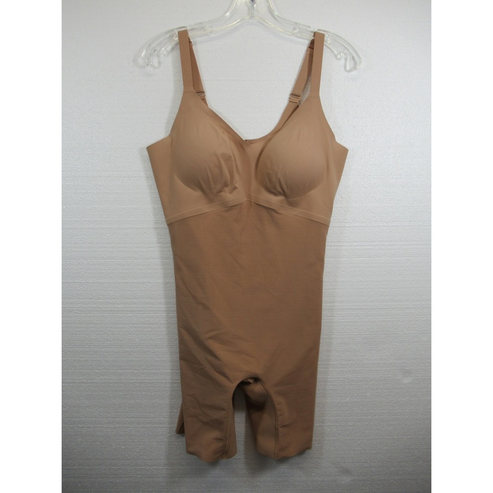 Honeylove Mid Thigh Bodysuit Women Large Beige tpbs00010